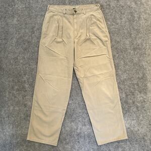 Vintage L.L.Bean Women's Pleated Bootcut Chino Pants Size 10 Beige Chinos